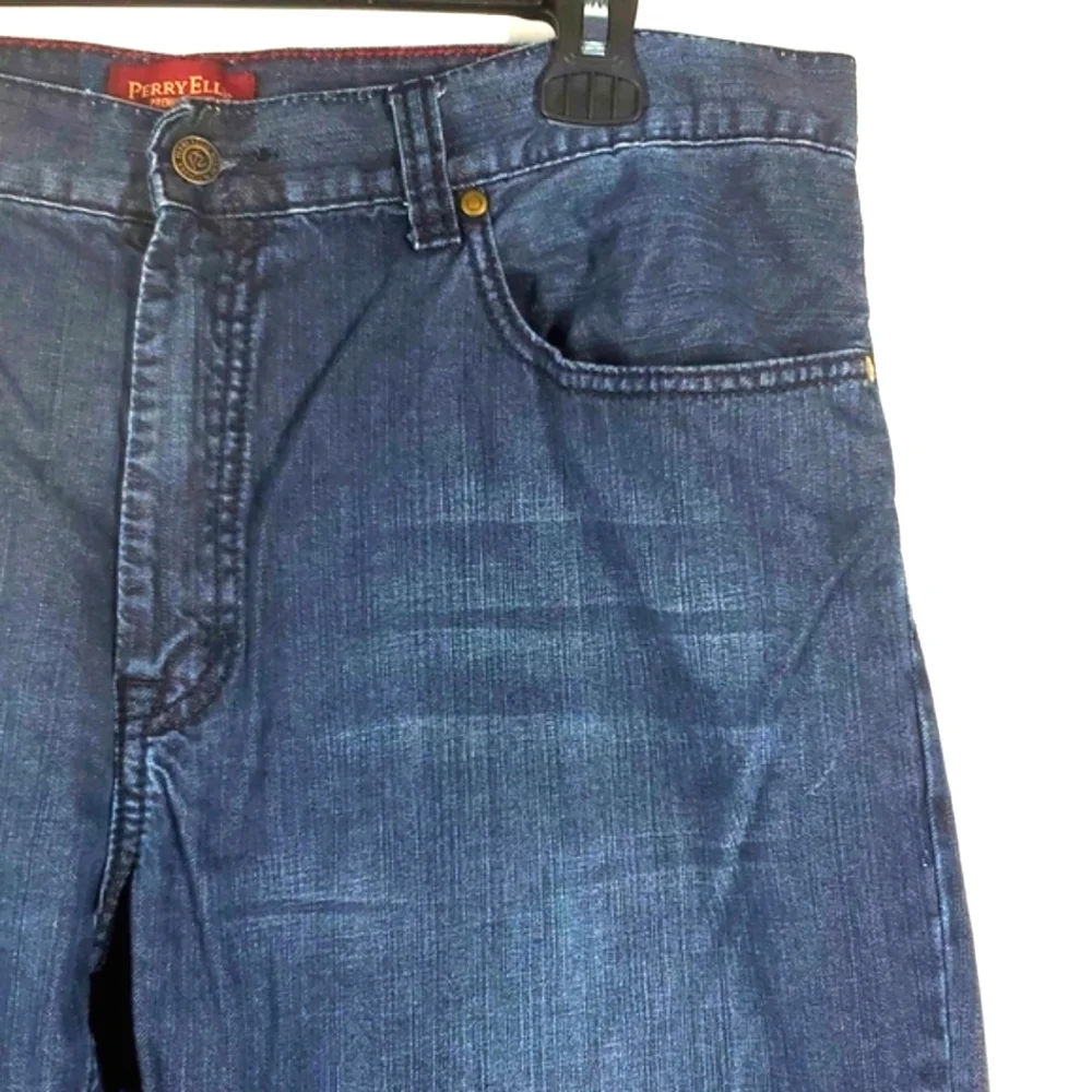 Perry Ellis Premium Denim Dark Blue Bootcut Jeans 36x30 EUC